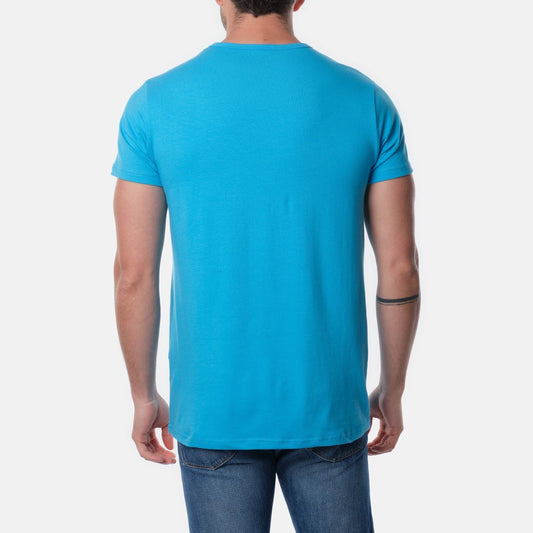 T-shirt uomo turchese a maniche corte