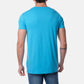 T-shirt uomo turchese con scollo a V