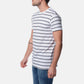T-shirt uomo a righe navy in cotone
