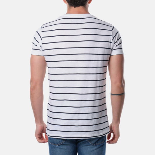T-shirt uomo a righe navy in cotone