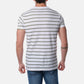 T-shirt uomo a righe kaki in cotone