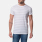 T-shirt uomo a righe grigie in cotone