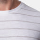 T-shirt uomo a righe grigie in cotone