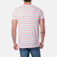 T-shirt uomo a righe corallo in cotone