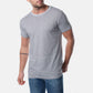 T-shirt uomo grigia in cotone con micro stampa a cuori
