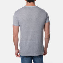 T-shirt uomo grigia in cotone con micro stampa a cuori