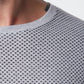 T-shirt uomo grigia in cotone con micro stampa a cuori