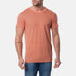 T-shirt uomo corallo con micro stampa cuori in cotone