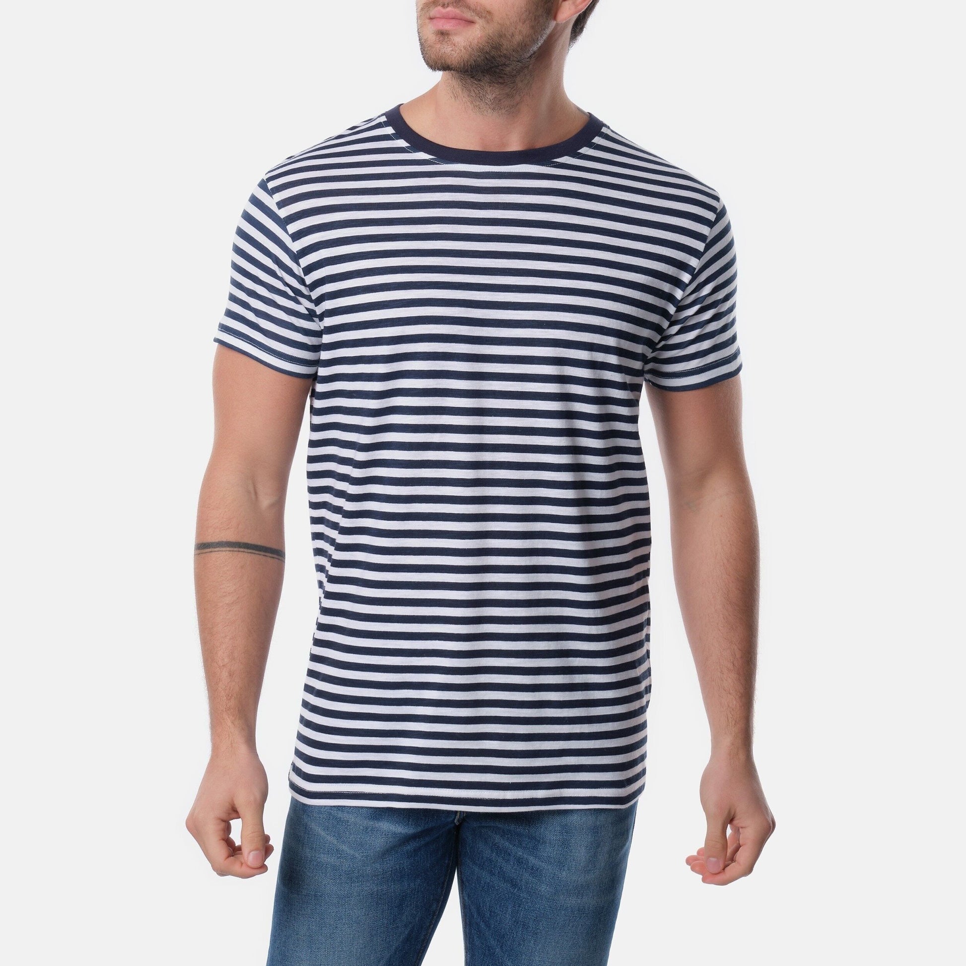 T-shirt uomo a righe in cotone
