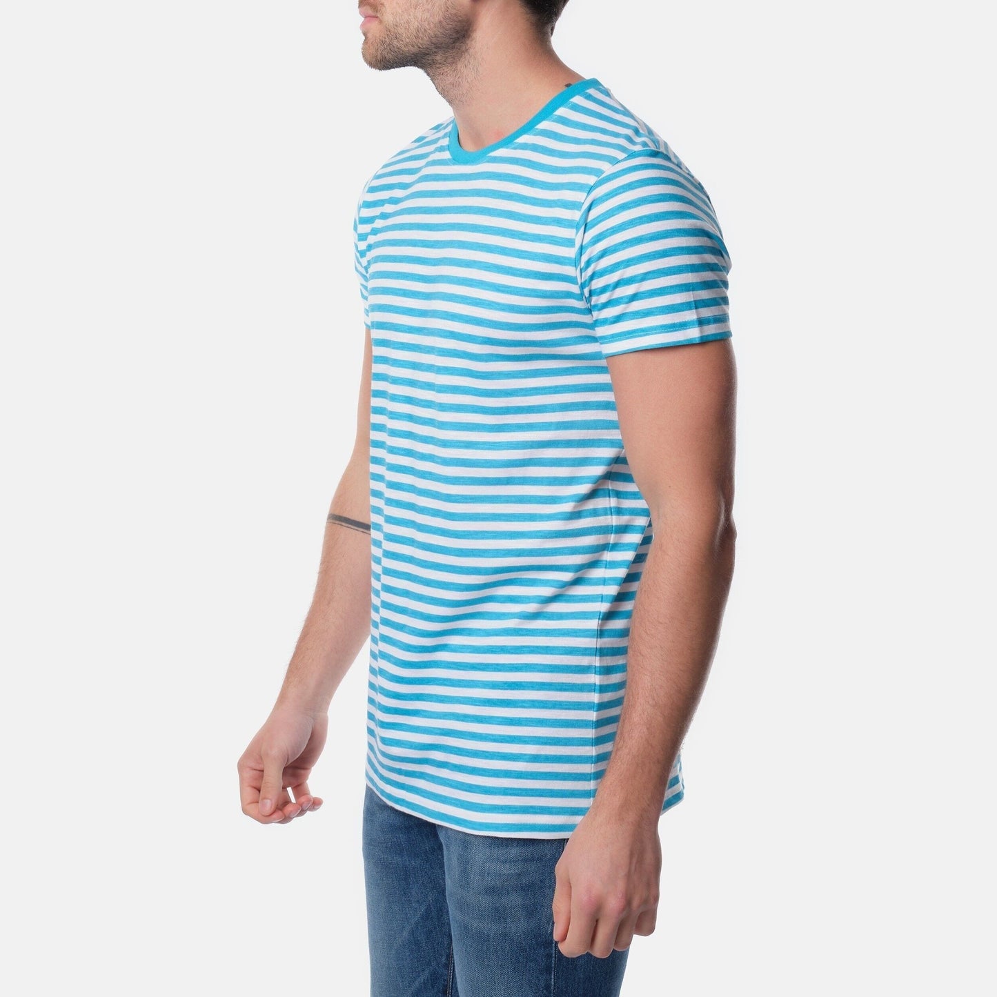 T-shirt uomo a righe in cotone