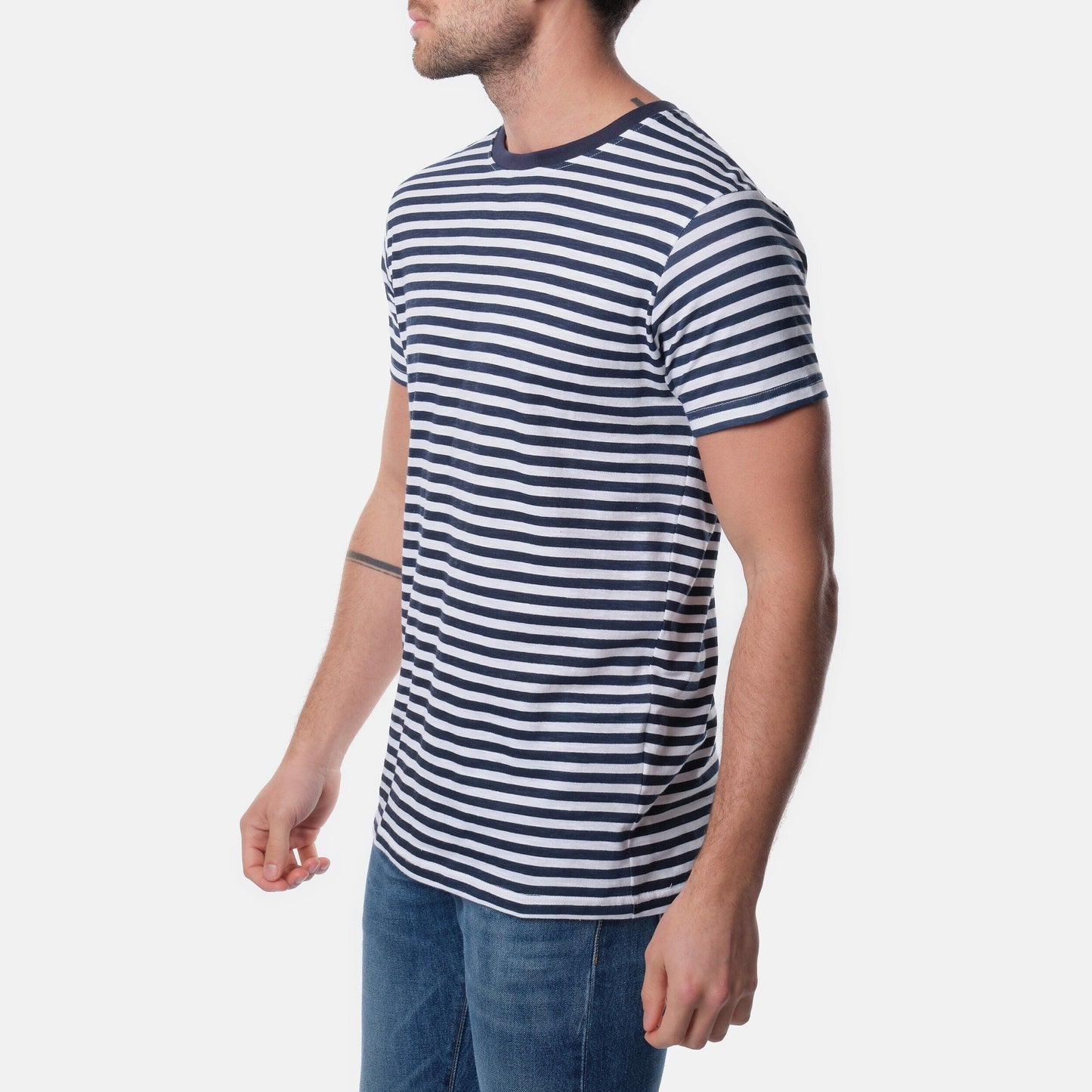 T-shirt uomo a righe in cotone