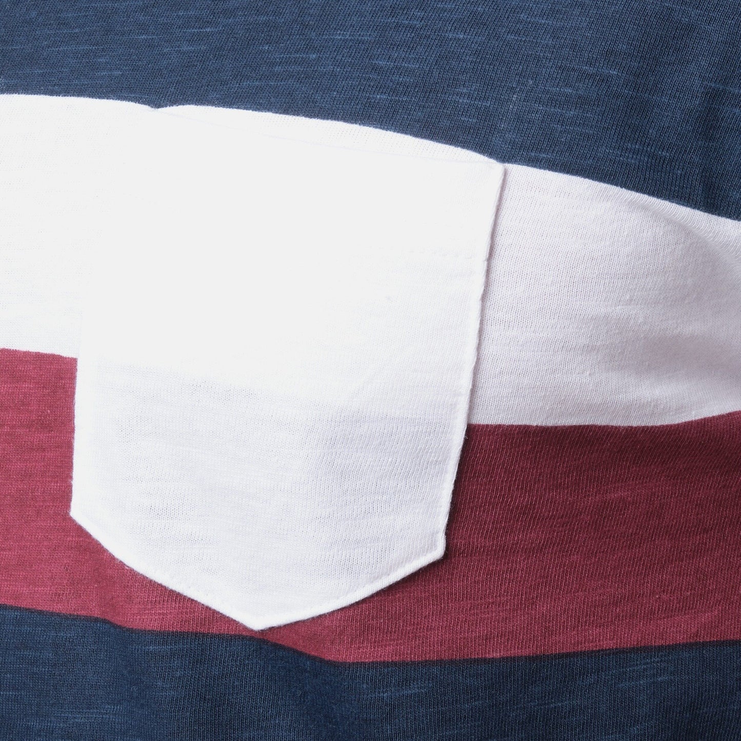 T-shirt uomo a righe bordeaux e navy con taschino