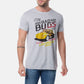 T-shirt uomo grigia con stampa vintage auto