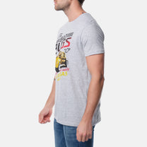 T-shirt uomo grigia con stampa vintage auto