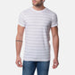 T-shirt uomo a righe in cotone (Navy & Grey)