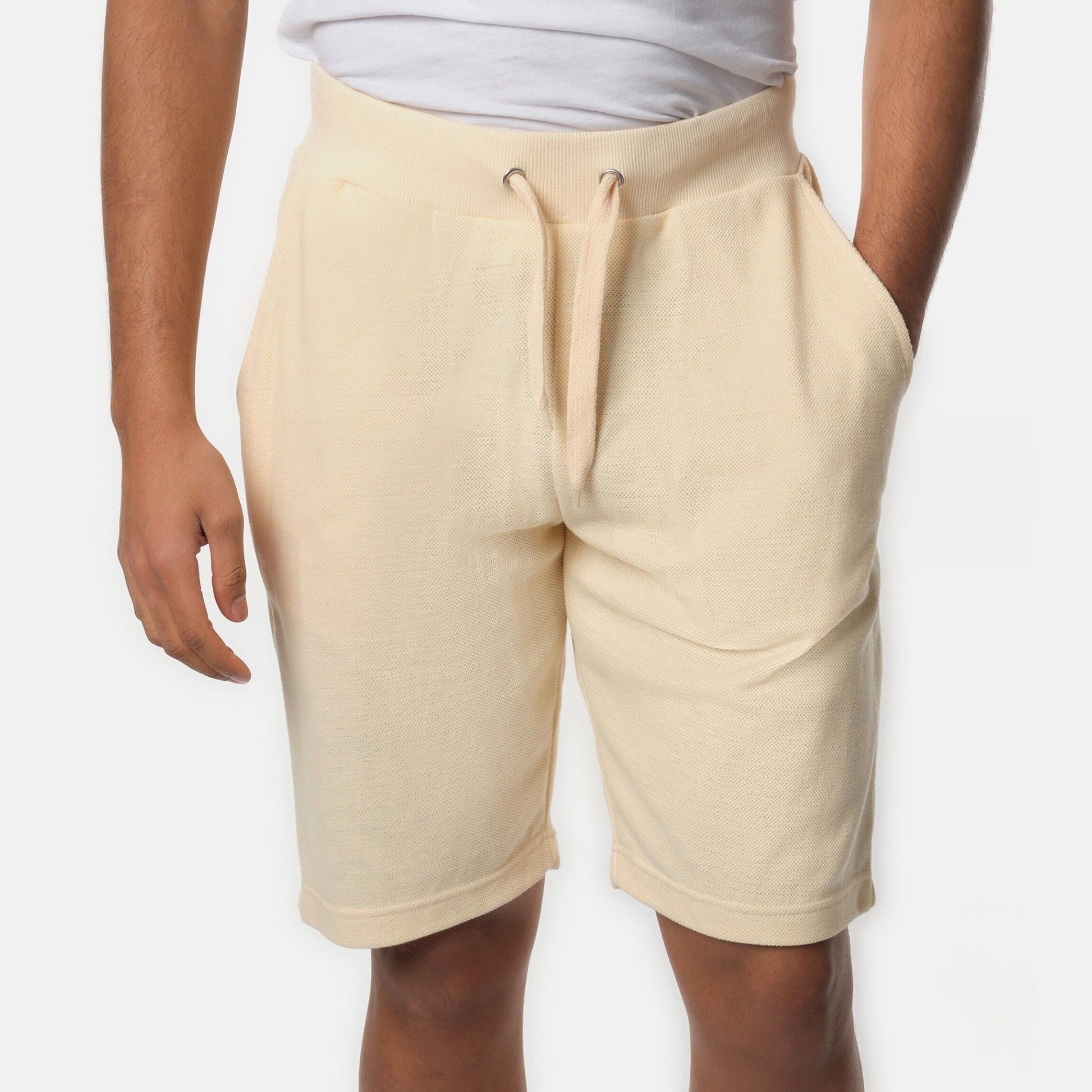 Bermuda uomo in pile piqué con coulisse (Sabbia e Antracite)