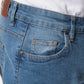 Bermuda jeans uomo azzurro chiaro in cotone stretch