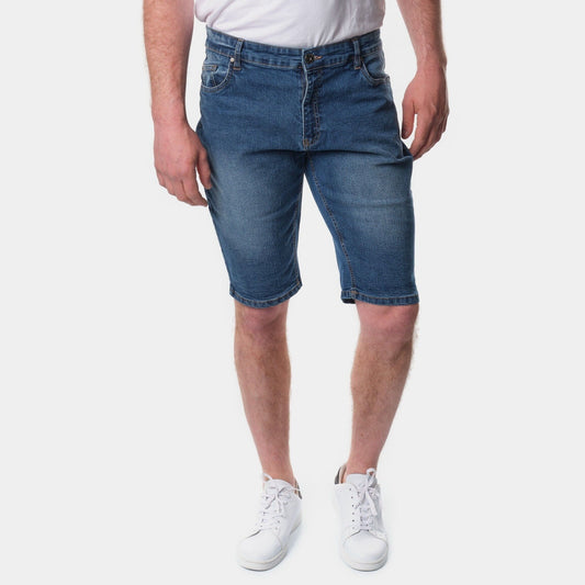 Bermuda jeans uomo blu scuro