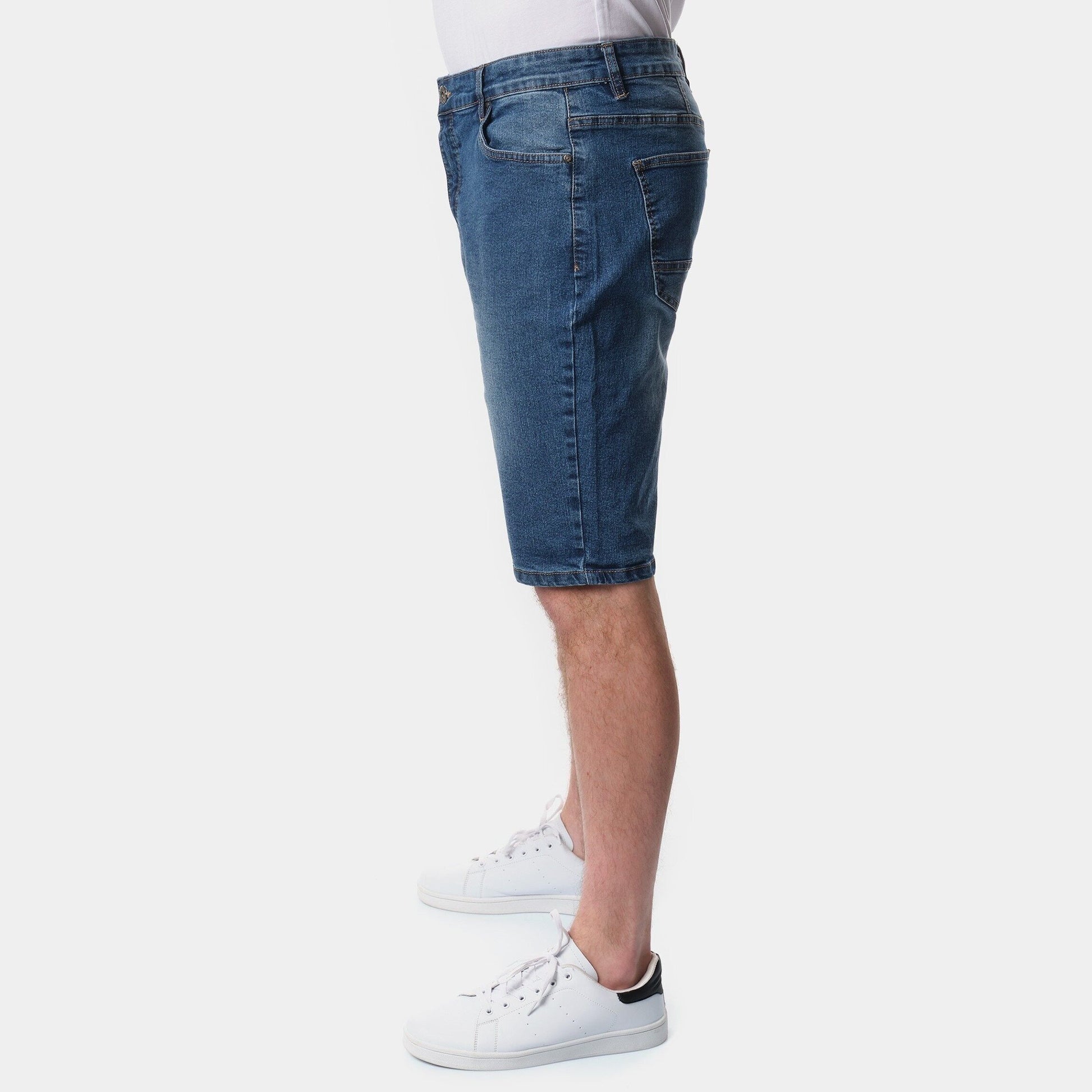 Bermuda jeans uomo blu scuro