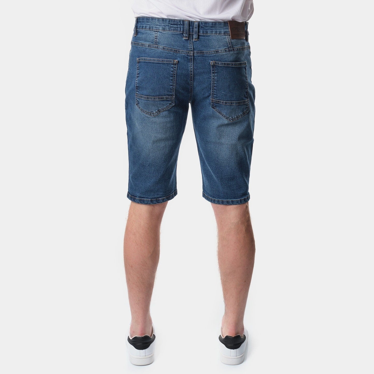 Bermuda jeans uomo blu scuro