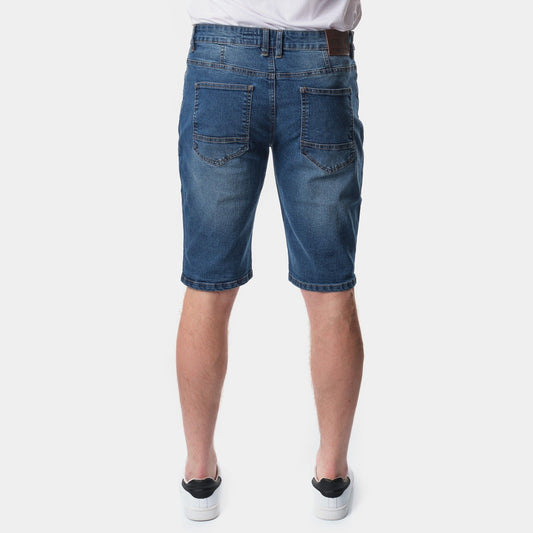 Bermuda jeans uomo blu scuro