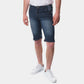 Bermuda jeans uomo blu raw