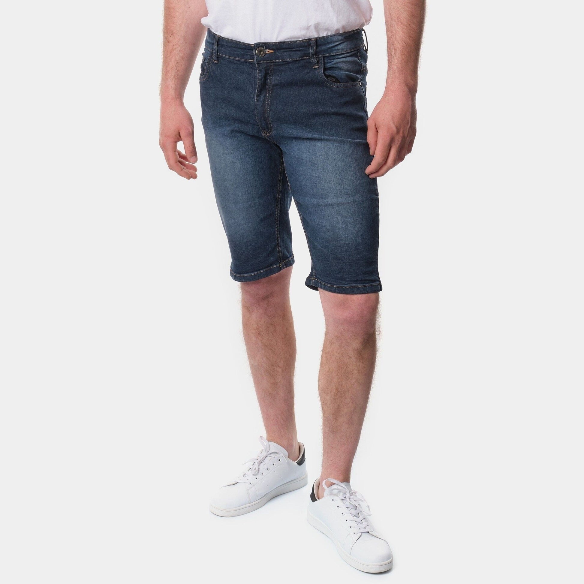 Bermuda jeans uomo blu raw
