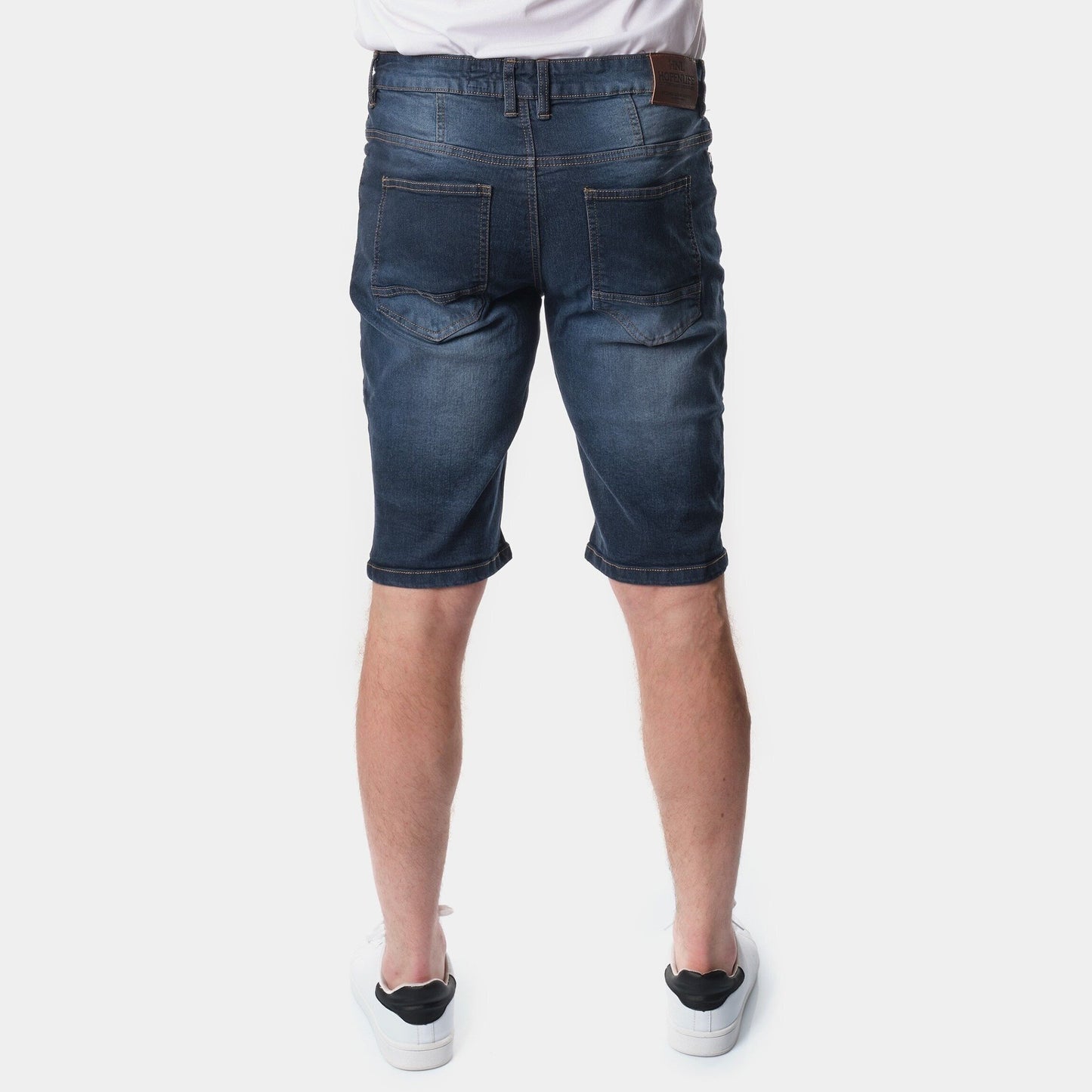 Bermuda jeans uomo blu raw