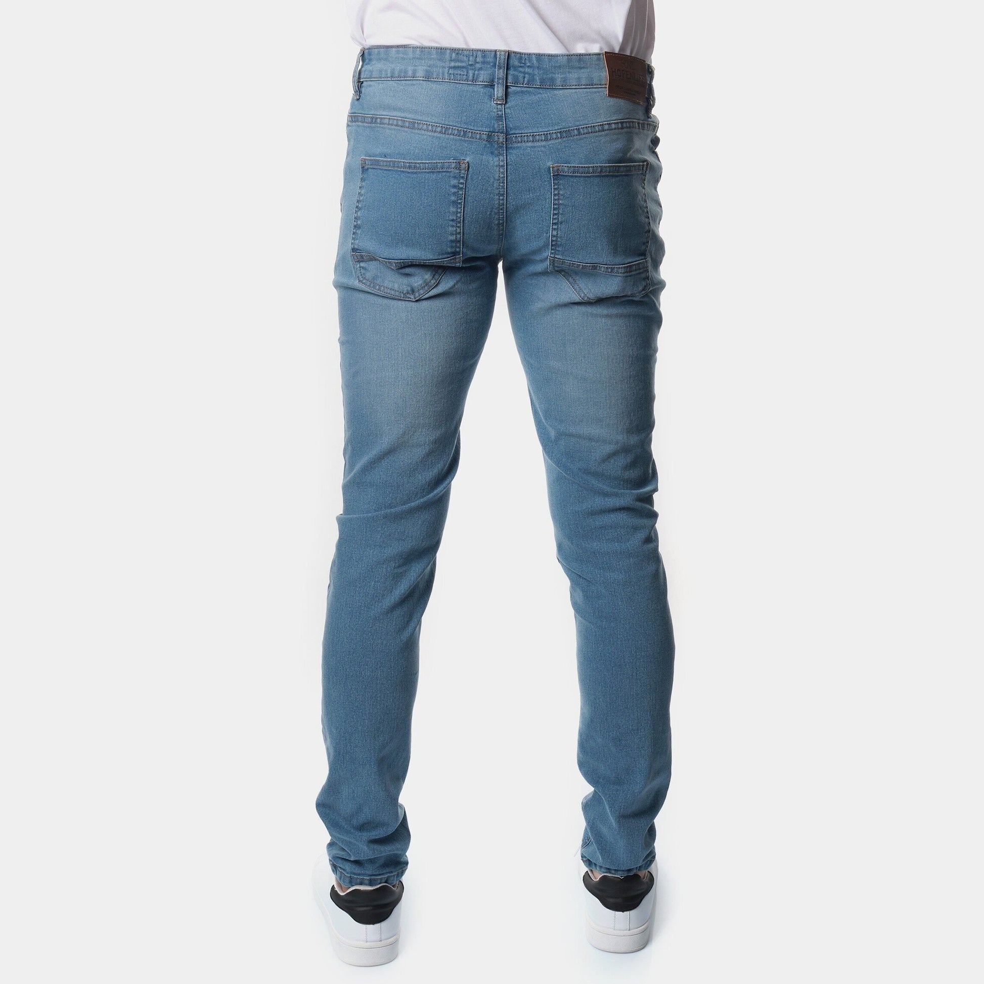 Jeans uomo azzurro chiaro elasticizzato a 5 tasche