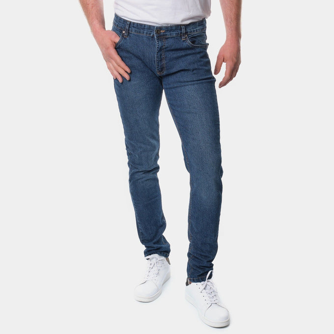 Jeans Uomo Blu Scuro Regular Fit a 5 Tasche