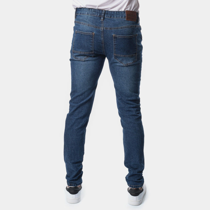 Jeans Uomo Blu Scuro Regular Fit a 5 Tasche