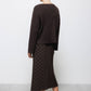 Gonna midi a pois con zip laterale