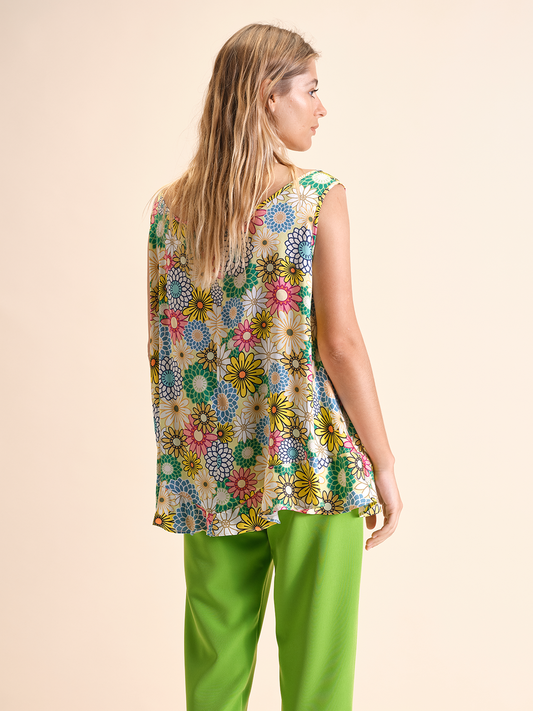 Top floreale in viscosa