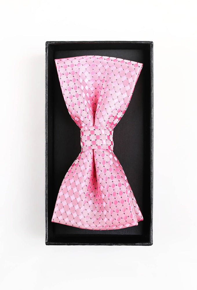 Set papillon e fazzoletto da taschino rosa