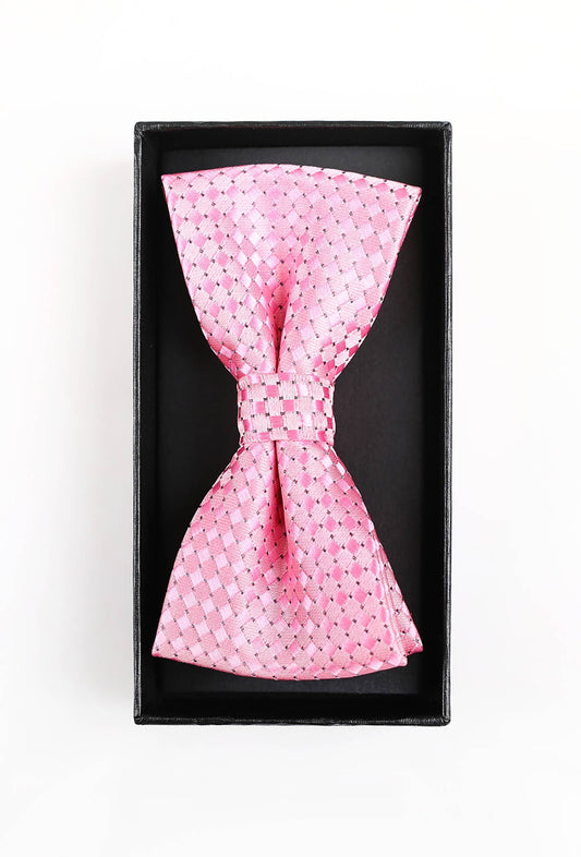 Set papillon e fazzoletto da taschino rosa