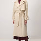 Trench doppiopetto in twill di cotone color crema
