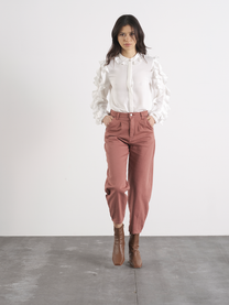 Pantaloni Peg in Twill di Cotone