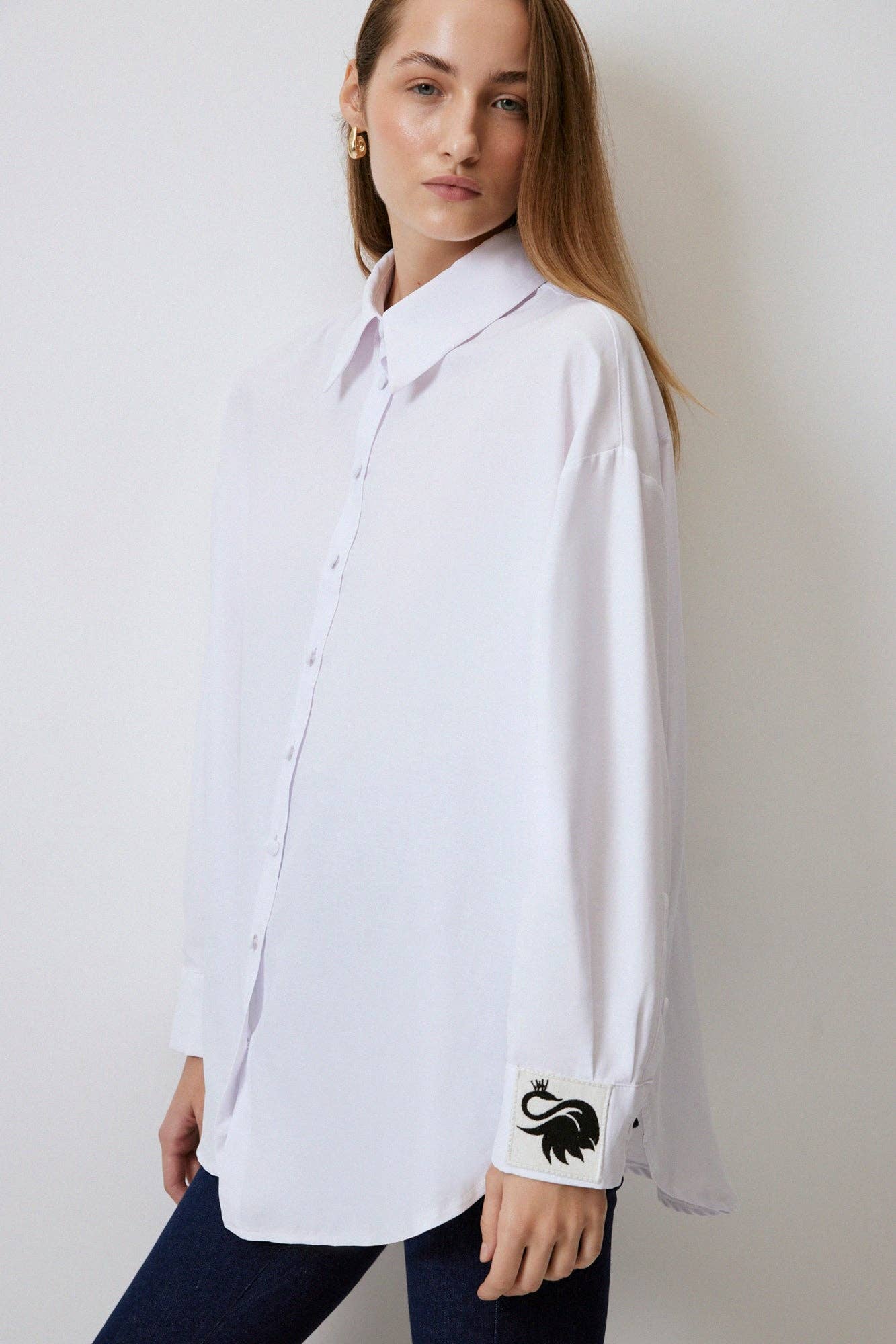 Camicia oversize in popeline