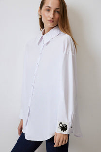 Camicia oversize in popeline