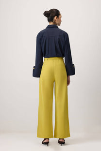 Pantaloni palazzo a vita alta in viscosa