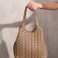 Borsa shopper trapuntata in ecopelle