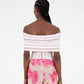Top bustier off-shoulder a righe