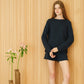 Maglione relaxed in cotone fine con maniche raglan