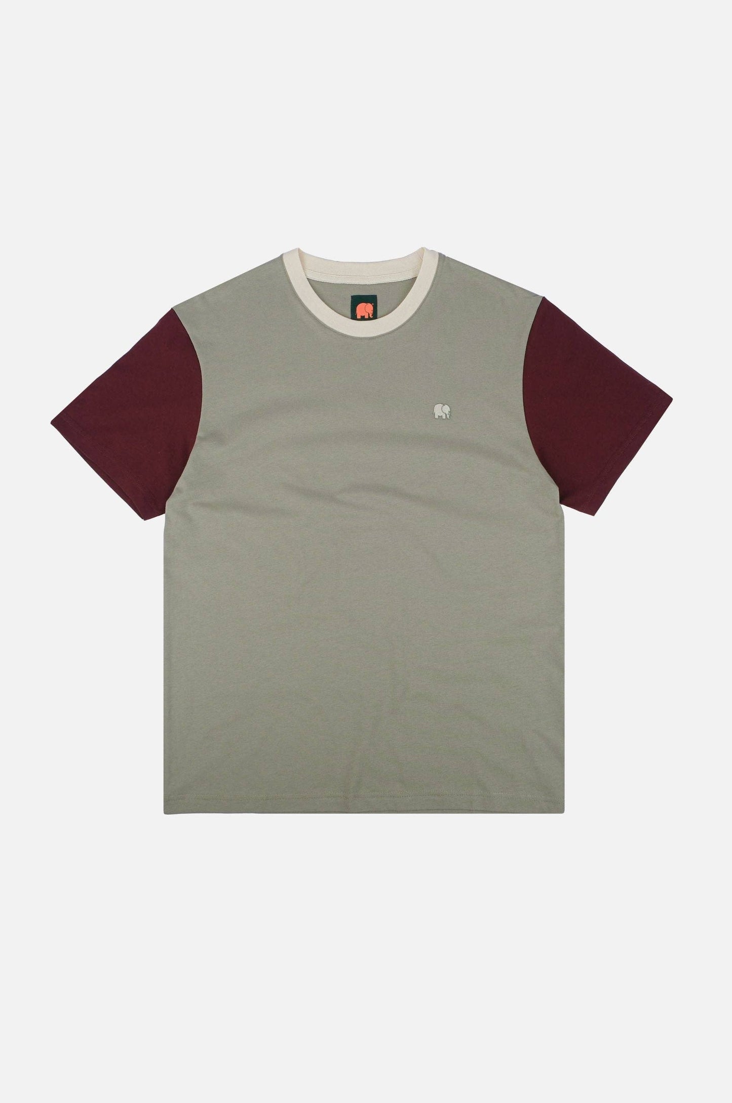 T-shirt Uomo Color Block Velo di Ferro con Ricamo Elefante