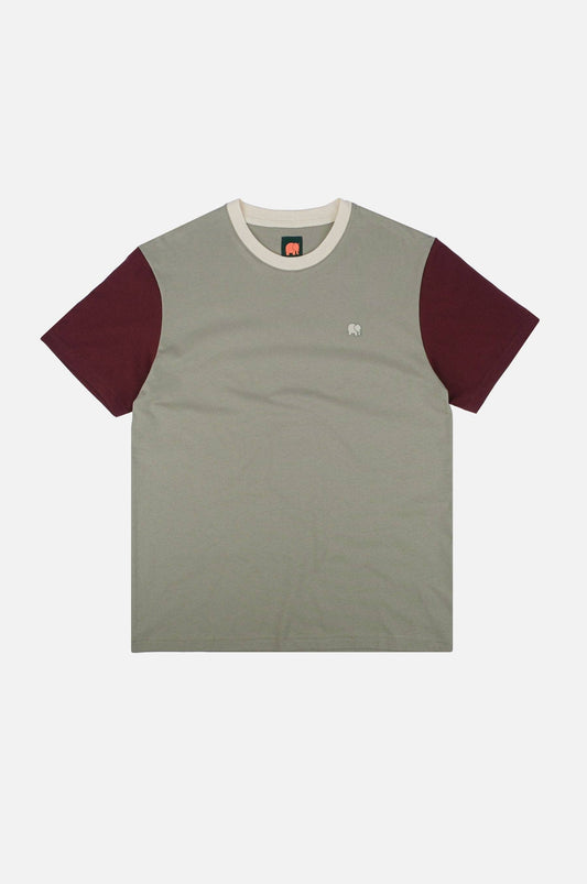T-shirt Uomo Color Block Velo di Ferro con Ricamo Elefante
