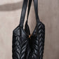 Borsa shopper trapuntata in ecopelle