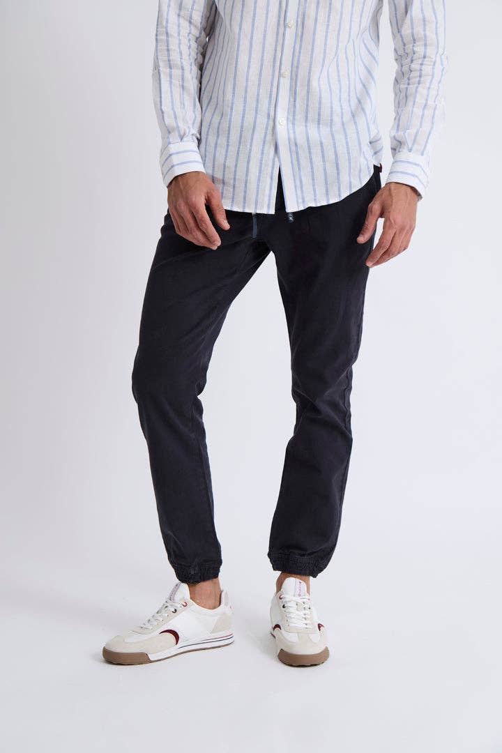Pantaloni jogger con vita elastica e fondo con polsino