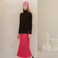 Gonna plissé in maglia misto cashmere 3D-knit