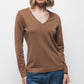 Maglione in maglia rasata con scollo a V