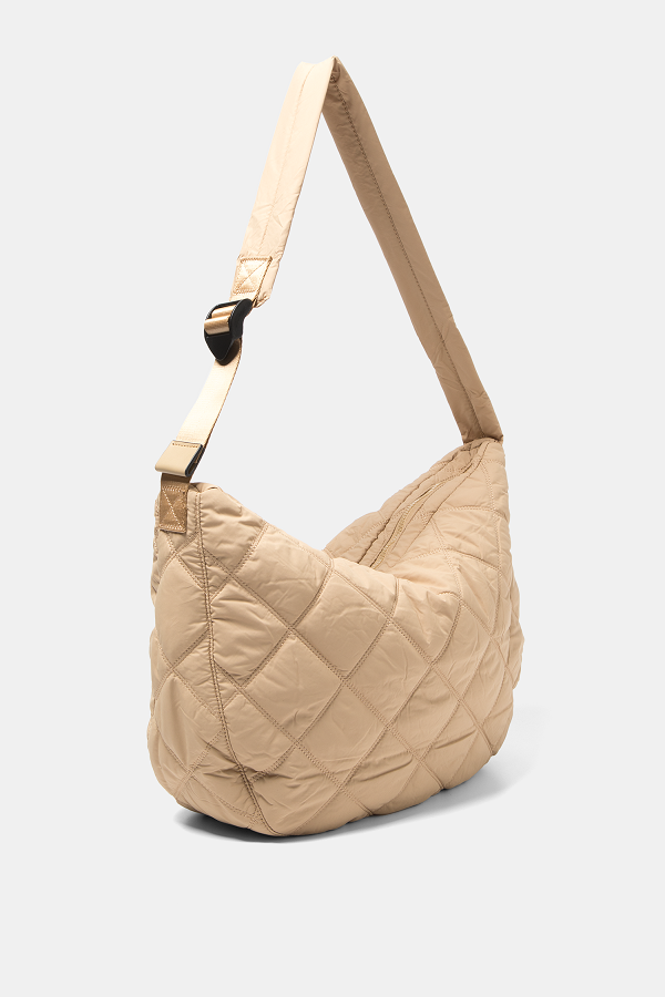 Borsa a spalla trapuntata con tracolla regolabile